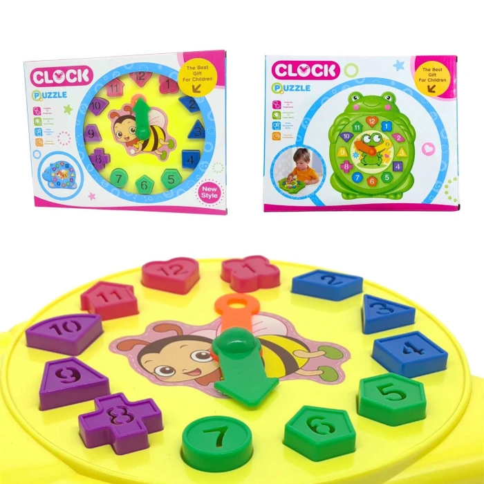 Zegar Edukacyjny z Sorterem – Żółwik / Żabka